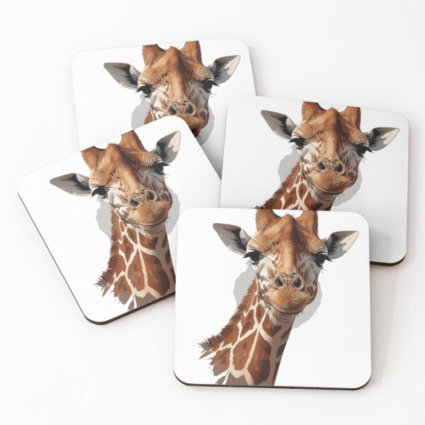 Item preview, Close-Up Portrait of a Giraffe – Digital Vector Art on Gray Background designed and sold by Royalsticker.