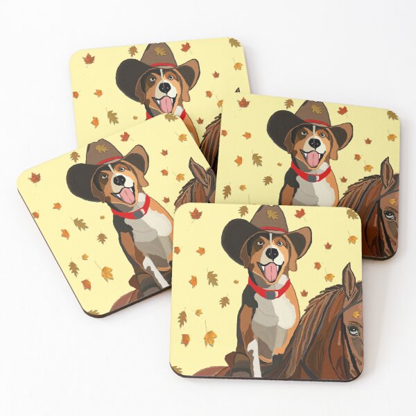 Item preview, Cowboy Beagle Rides a Horse in Autumn designed and sold by kristalcurt.