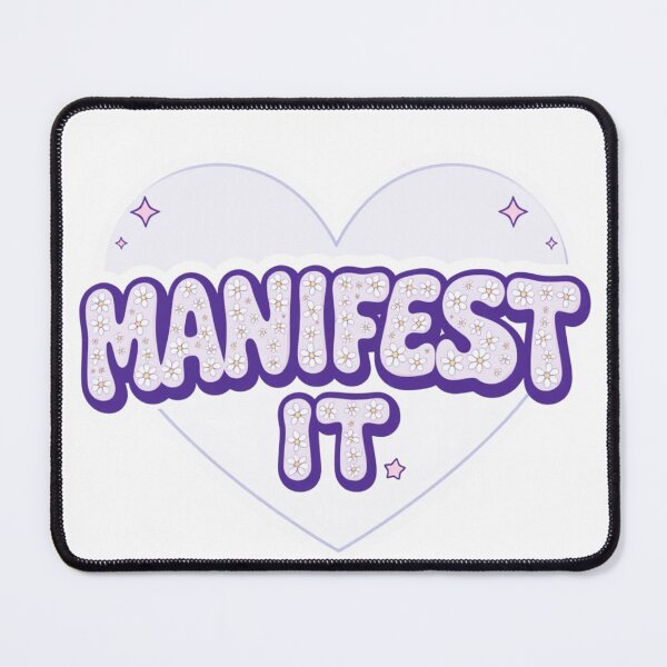 Item preview, Manifest It - Groovy 70s Floral Typography Heart designed and sold by artchubofficial.