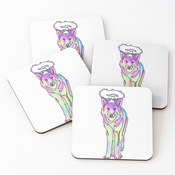 Item preview, Pastel Wolf Wearing an Angel Halo – animalzinhats designed and sold by Ashley’sAnimalz.