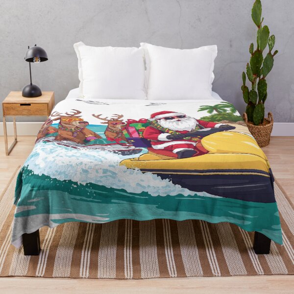 Item preview, Christmas in July Fun - Tropical Santa on Jet Ski with Reindeer  designed and sold by CheriTanya.