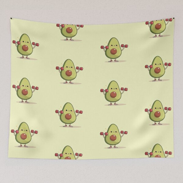 Item preview, Muscular Avocado Lifting Dumbbells – Funny Fitness Food Design designed and sold by VectiveLab.