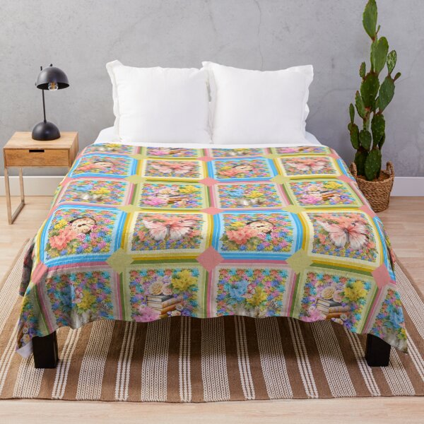 Item preview, Background watercolour Flower pattern design for Throw Blankets & Tapestries , Pillow set designed and sold by cutedigistickery.