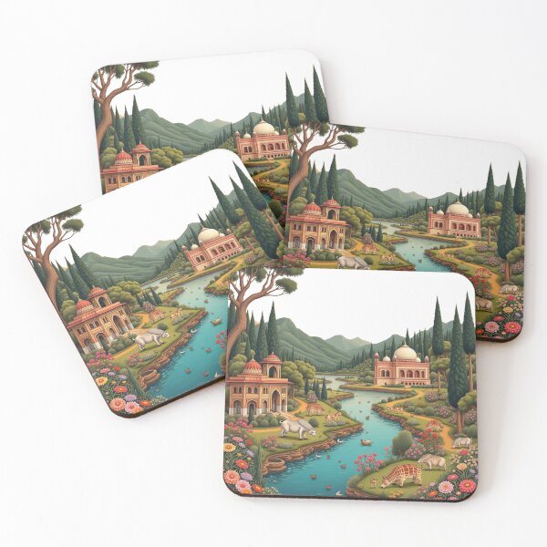Item preview, Exotic Palace Garden with River and Wildlife designed and sold by ArtsAmaze.