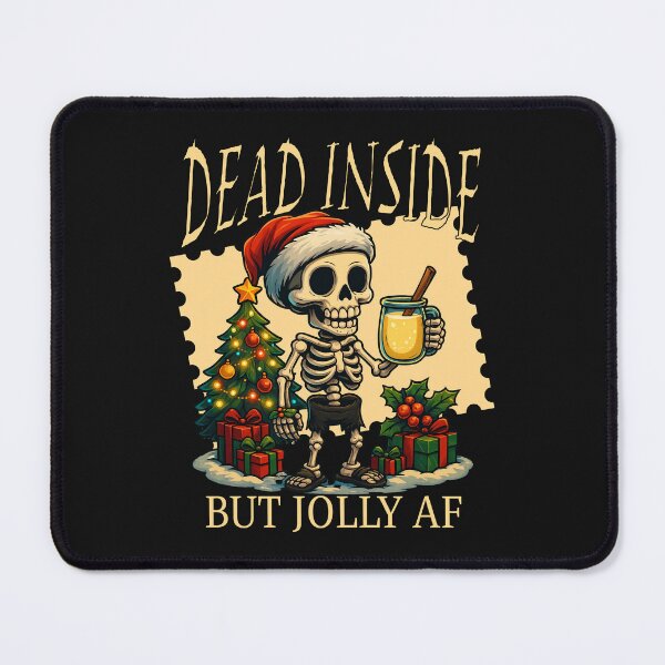 Item preview, Dead Inside But Jolly Skeleton Christmas Eggnog Art designed and sold by MTJ-Mushrooms.