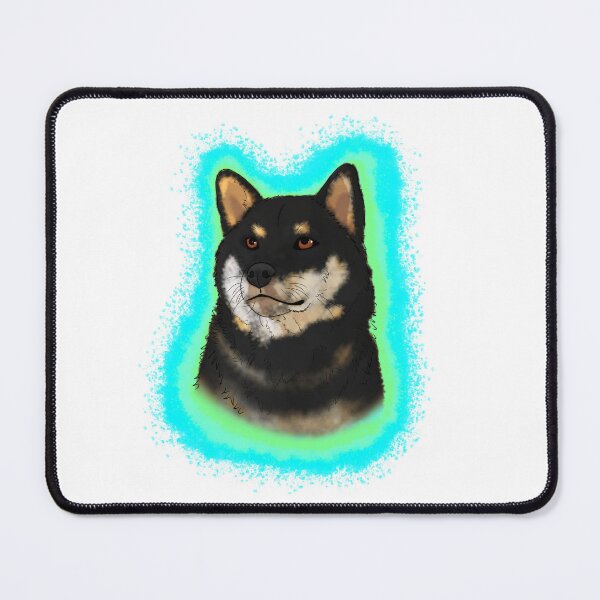 Item preview, black shiba inu cyan splash designed and sold by DawnCatcher20.