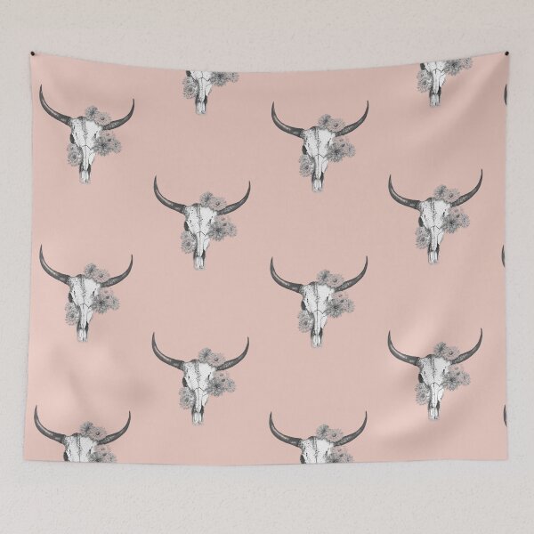 Item preview, Floral Bull Skull designed and sold by Cora Worthington Art.