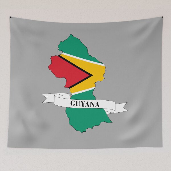 Item preview, Flag map of Guyana designed and sold by visual adventures.
