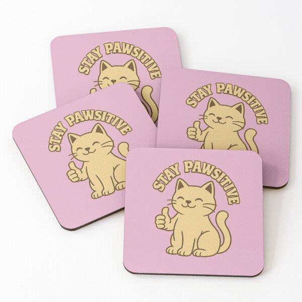 Item preview, Stay Pawsitive Cat Illustration – Cute & Funny Vintage Pet Lover Design  designed and sold by KDesignCrafts.