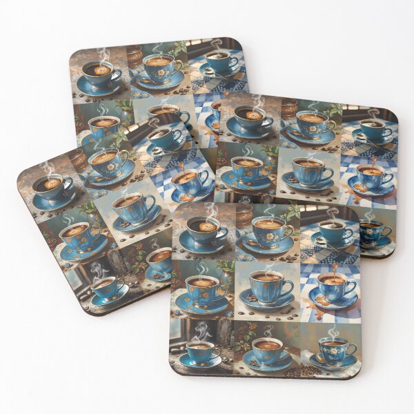 Item preview, Plancha de 9 Tazas de Café Azules | Diseño Vintage | Blue Coffee Cup  designed and sold by ElBotiquindeBru.