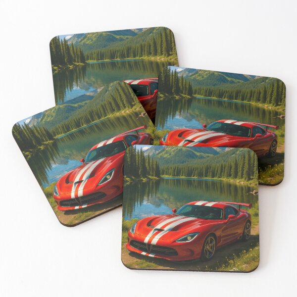 Item preview, Striking Sports Car Glows Beside Alpine Lake designed and sold by RevUpDesign.