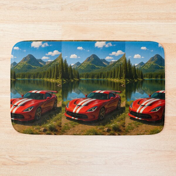 Item preview, Striking Sports Car Glows Beside Alpine Lake designed and sold by RevUpDesign.