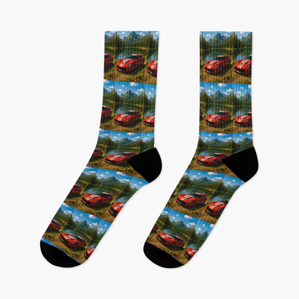 Item preview, Striking Sports Car Glows Beside Alpine Lake designed and sold by RevUpDesign.