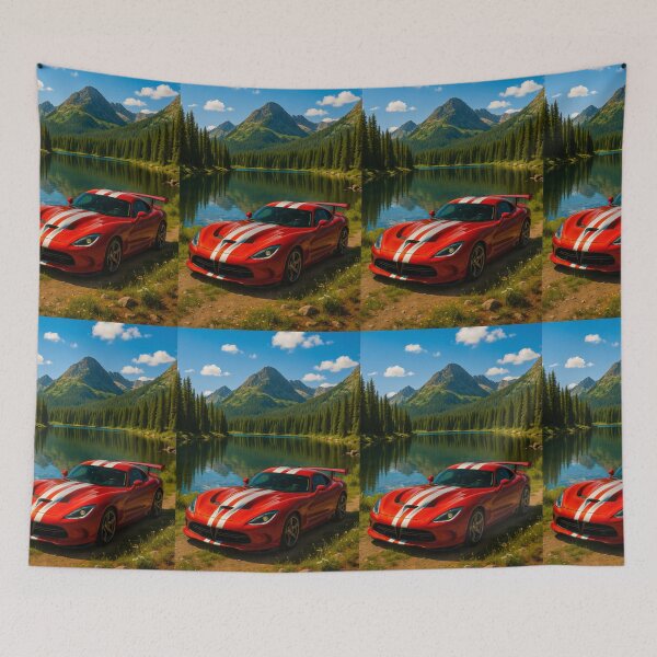 Item preview, Striking Sports Car Glows Beside Alpine Lake designed and sold by RevUpDesign.