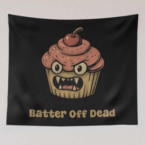 Item preview, Batter Off Dead Funny Vampire Cupcake designed and sold by ChunkByChunk.
