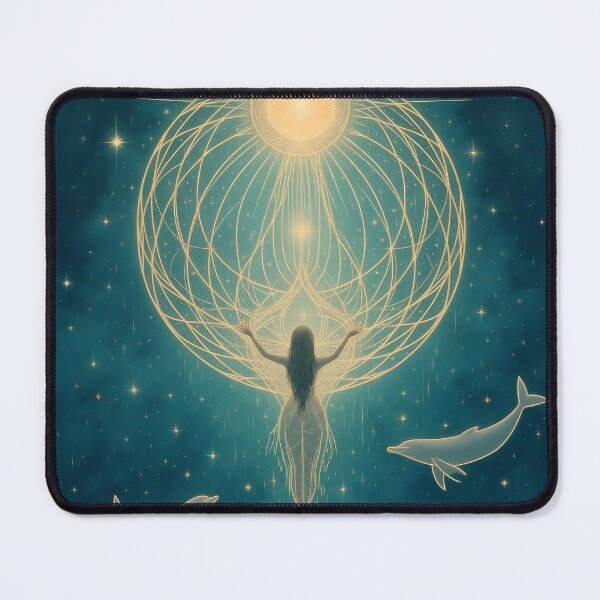 Item preview, Cosmic Ocean Goddess – Golden Sacred Geometry designed and sold by 	aluzia.design.
