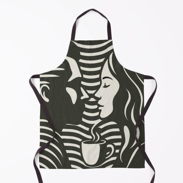 Item preview, Romantic Coffee Optical Illusion Art – Black and White Abstract Line Design for Coffee Lovers and Couples designed and sold by KDesignCrafts.
