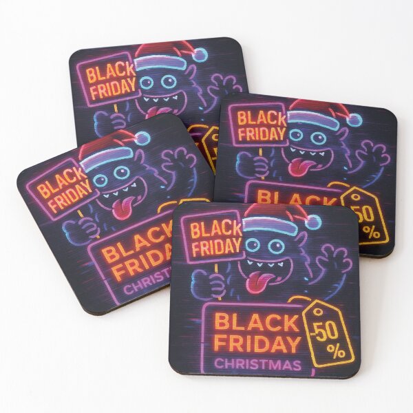 Item preview, Retro Neon Black Friday Sale with Glitch Effect – Cyberpunk Style Poster designed and sold by CheriTanya.