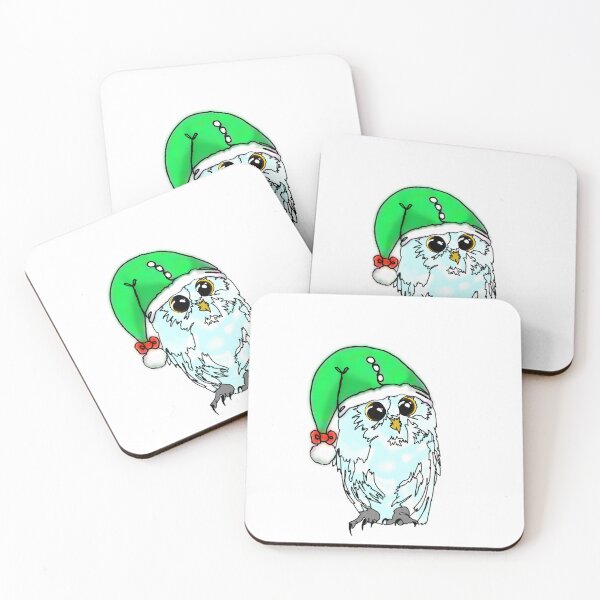 Item preview, Snowy Owl with Green Elf Hat - animalzinhats designed and sold by Ashley’sAnimalz.