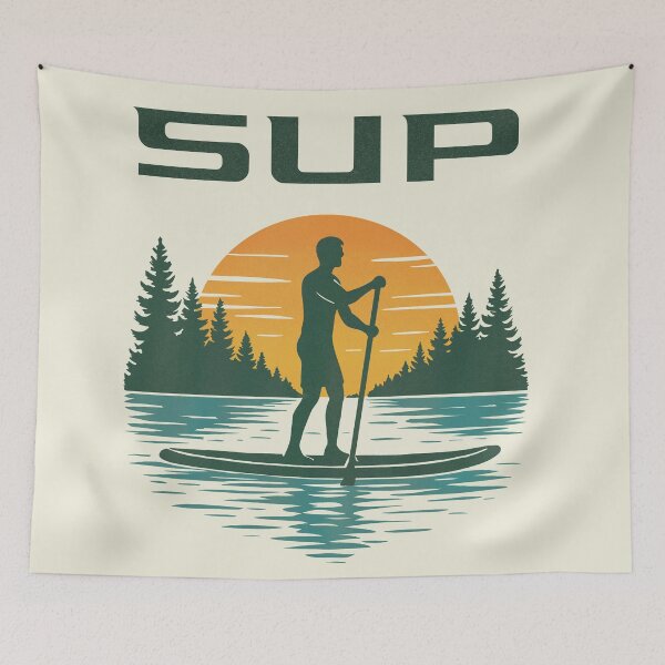 Item preview, SUP Paddleboarding Sunset Lake Outdoor  designed and sold by ChunkByChunk.