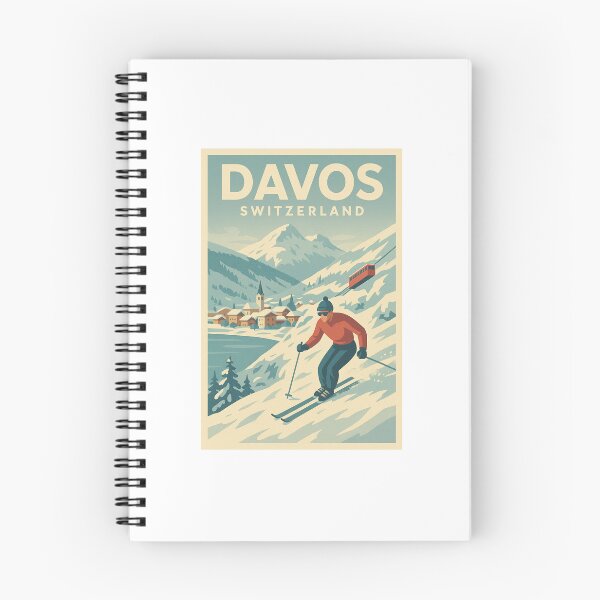 Item preview, Vintage Davos Switzerland Alpine Travel Poster designed and sold by TheRubandPrint.