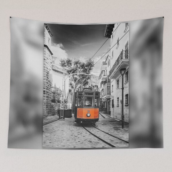Item preview, Vintage Tram Soller - Mallorca - Spain designed and sold by Dyrk Wyst Redbubble Shop.