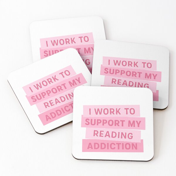Item preview, I Work To Support My Reading Addiction - Funny saying  designed and sold by SkeletonsDanger.