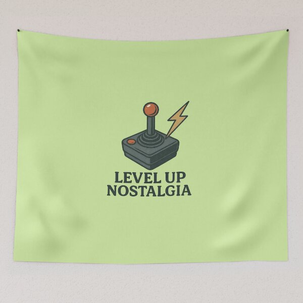 Item preview, Level Up Nostalgia – Retro Joystick Badge designed and sold by MarCinu Art.