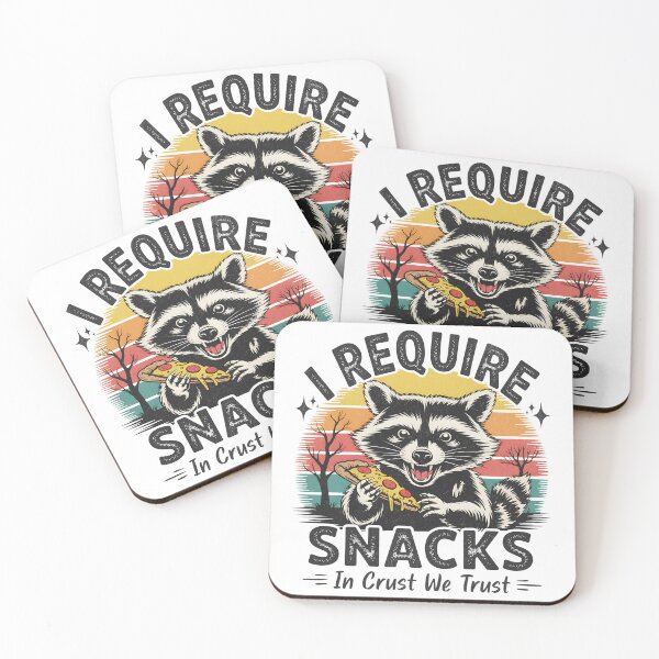 Item preview, I Require Snacks - Retro Pizza Raccoon designed and sold by BeansterNL.