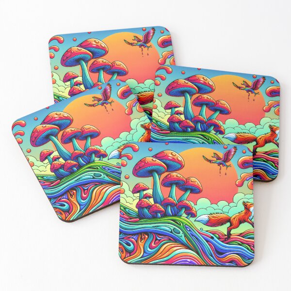 Item preview, Psychedelic Mushroom Scene Sticker designed and sold by Travelcases.