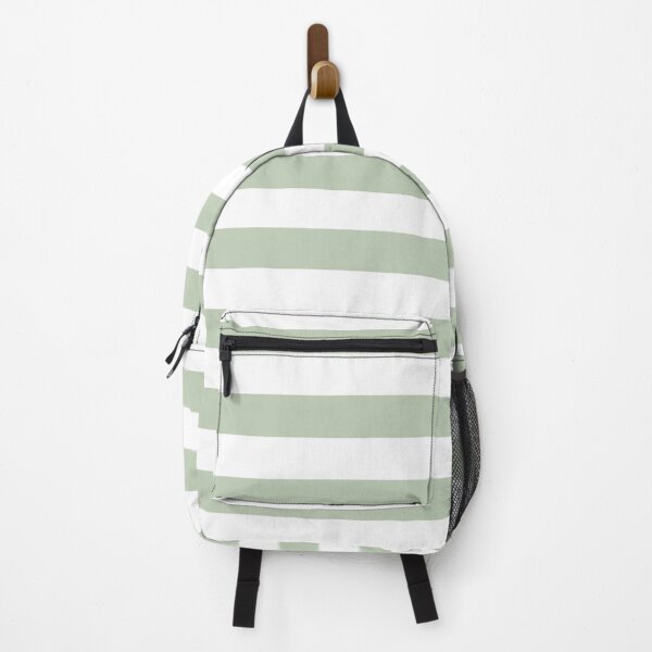 Item preview, Sage Green White Wide Horizontal Stripes designed and sold by Feeling Artsy.