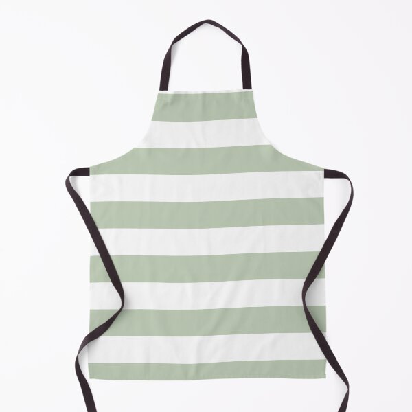 Item preview, Sage Green White Wide Horizontal Stripes designed and sold by Feeling Artsy.