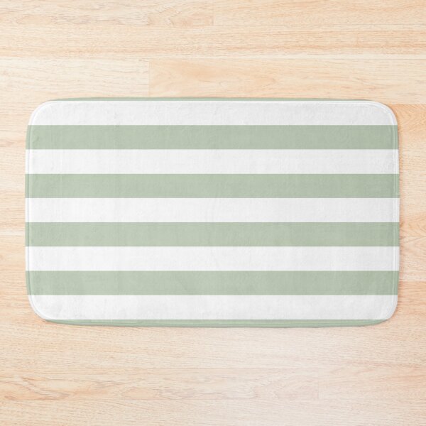 Item preview, Sage Green White Wide Horizontal Stripes designed and sold by Feeling Artsy.