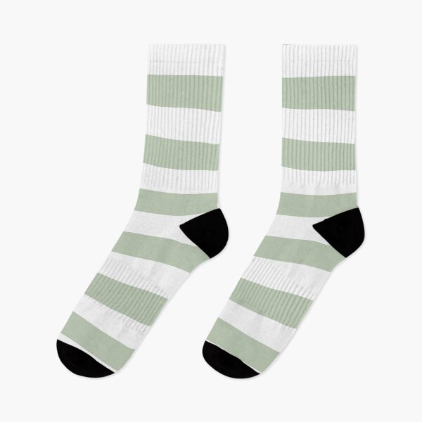 Item preview, Sage Green White Wide Horizontal Stripes designed and sold by Feeling Artsy.