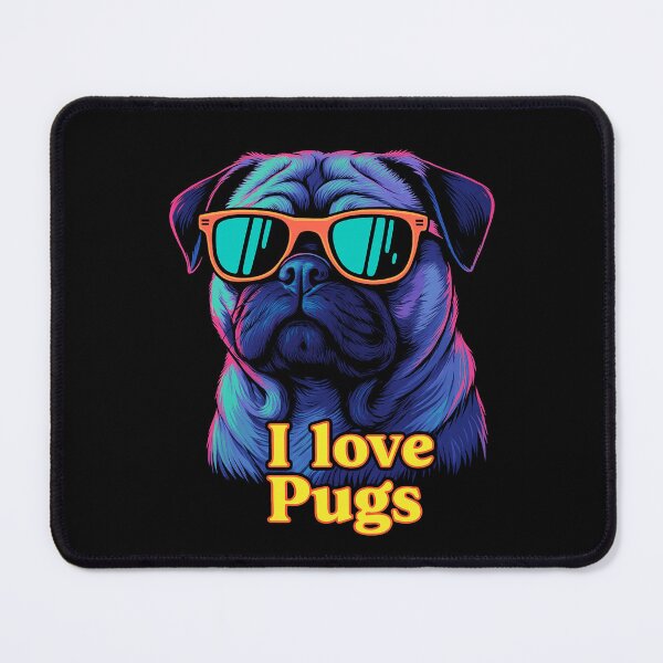 Item preview, Cool Pug in Retro Sunglasses – Funny Pug Lover Gift Idea designed and sold by mArtWear.