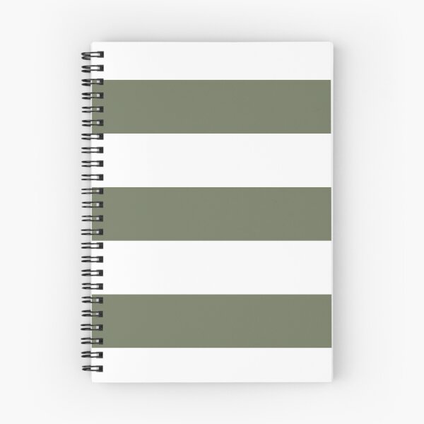Item preview, Moss Green White Wide Horizontal Stripes designed and sold by Feeling Artsy.