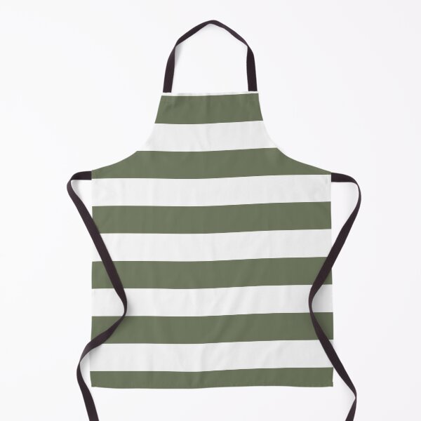 Item preview, Moss Green White Wide Horizontal Stripes designed and sold by Feeling Artsy.