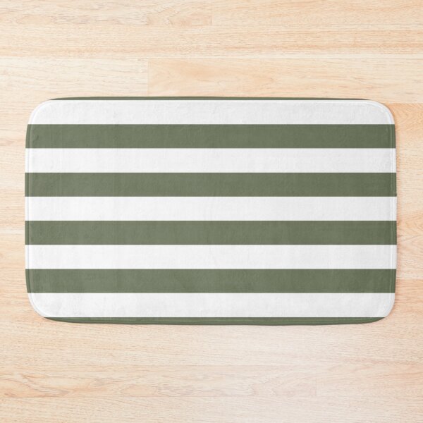Item preview, Moss Green White Wide Horizontal Stripes designed and sold by Feeling Artsy.