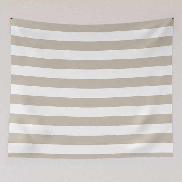 Item preview, Beige Tan White Wide Horizontal Stripes designed and sold by Feeling Artsy.