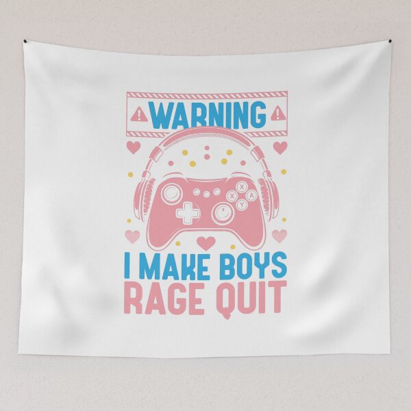 Item preview, Warning I make boys rage quit gamer girl designed and sold by CleanDecor.