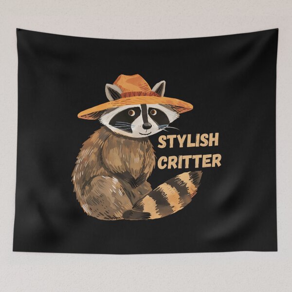 Item preview, Stylish Raccoon – Whimsical Animal Art in Orange Hat designed and sold by NatureStyle555.