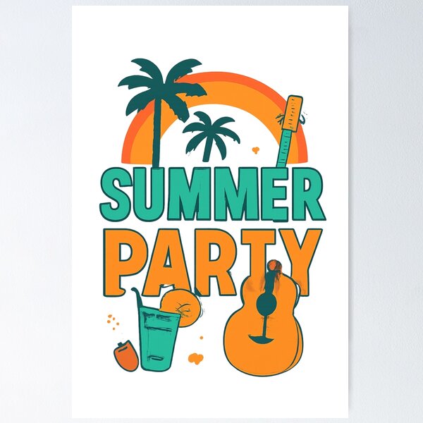 Item preview, Tropical illustration of a summer party designed and sold by Fly-with-my.