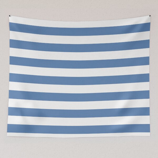 Item preview, Pacific Blue White Wide Horizontal Stripes designed and sold by Feeling Artsy.