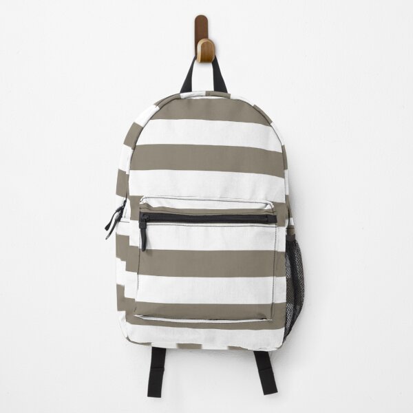 Item preview, Stone Brown White Wide Horizontal Stripes designed and sold by Feeling Artsy.