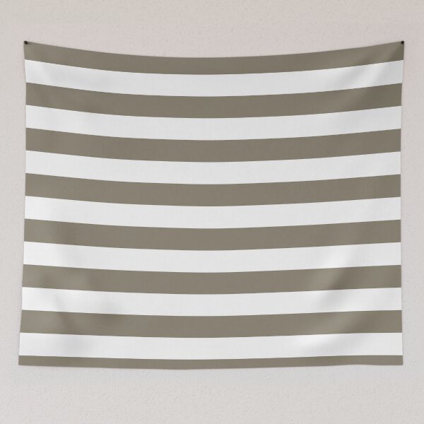 Item preview, Stone Brown White Wide Horizontal Stripes designed and sold by Feeling Artsy.