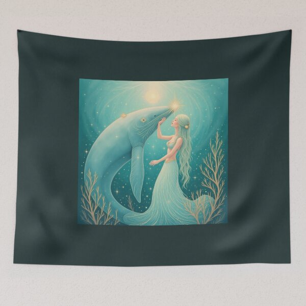 Item preview, The Goddess and Her Sacred Whale Friend designed and sold by 	aluzia.design.