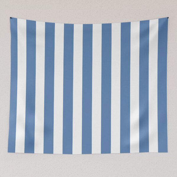 Item preview, Pacific Blue White Wide Vertical Stripes designed and sold by Feeling Artsy.