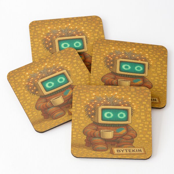 Item preview, BYTEKIN – The Kind Internet Sprite in Cozy Sweater with Coffee designed and sold by ggstcraft.