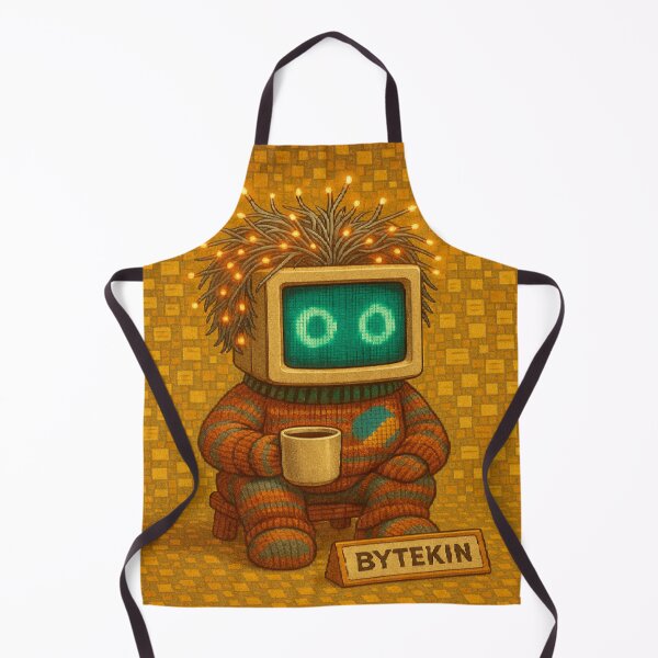 Item preview, BYTEKIN – The Kind Internet Sprite in Cozy Sweater with Coffee designed and sold by ggstcraft.