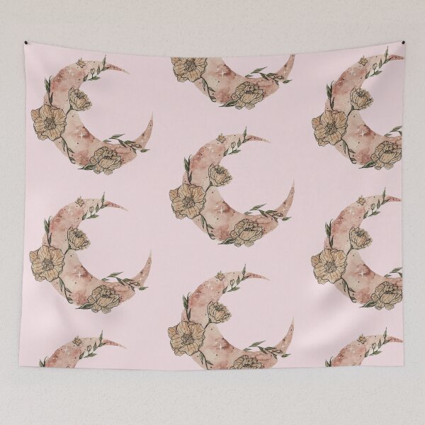 Item preview, Floral Crescent Moon – Celestial Botanical Art designed and sold by Heavenly-Cloudz.